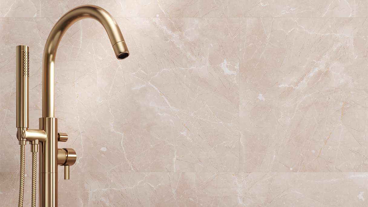 planeo Wandverkleidung Kunststoff - Wall&Floor Design Chino Light supermatt 80 x 40 cm
