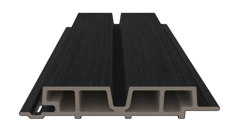 planeo LINEA Wide - WPC CoEx Fassadenverkleidung Schwarz 2900 x 181 mm