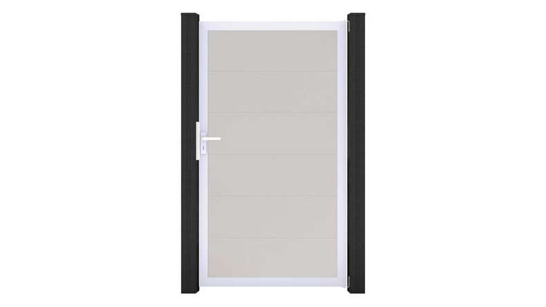 planeo Gardence Simply - PVC-Universaltor Weiss mit Alu-Rahmen 100 x 180 cm