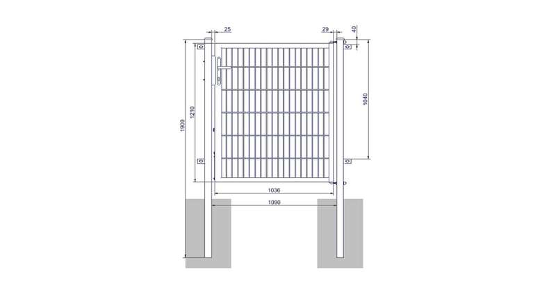 planeo Universaltor medium 1-flg. Anthrazit H 1200 x B 1000 mm inkl. Torpfosten