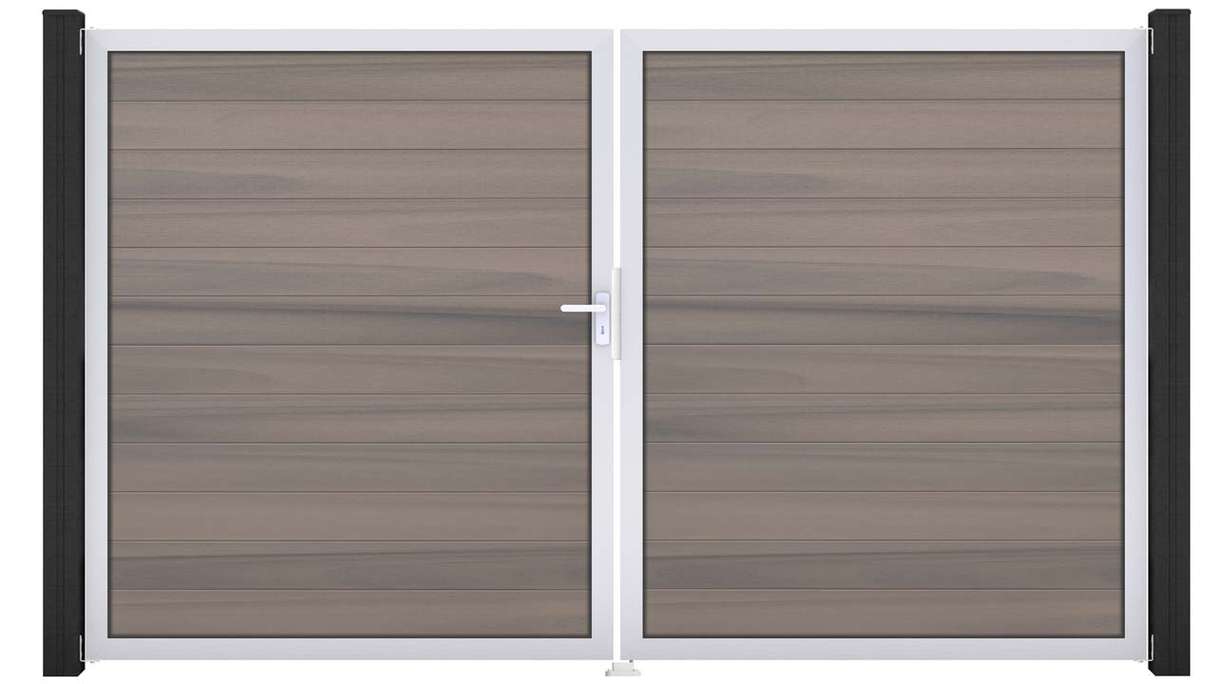 planeo Gardence Strong - BPC-Tor - 2-flügelig Bi-Color co-ex mit Alurahmen