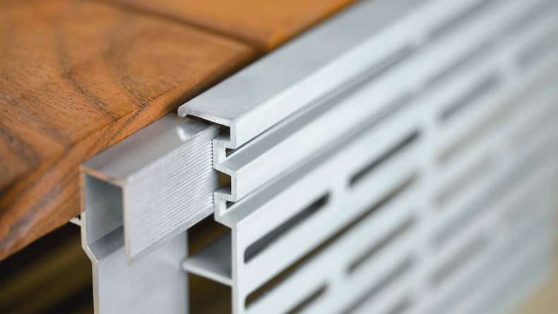 planeo Terrassen Lüftungsgitter - Ventilationsprofil 1200x150x20mm