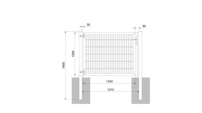planeo Universaltor schwer 1-flg. Anthrazit H 1200 x B 1575 mm inkl. Torpfosten