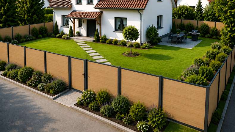 planeo INFINITY XL-Board - WPC CoEx Steckzaun Sand 176 x 183 cm