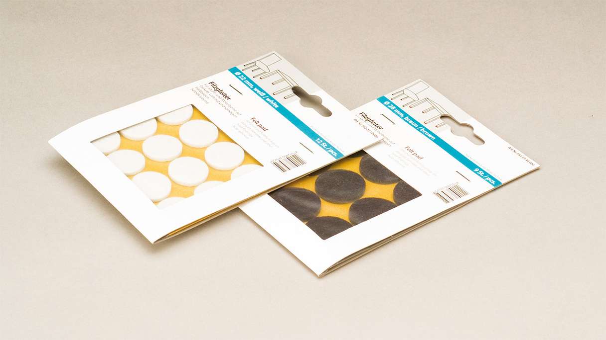 planeo Filzgleiter selbstklebend Weiß 22 mm 12 Stück