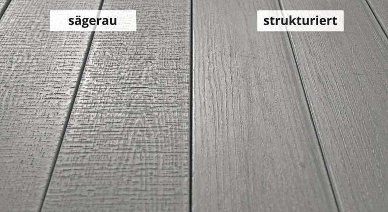 Komplett-Set TitanWood 3m Massivdiele Holzstruktur Hellgrau 9.2m² inkl. Alu-UK