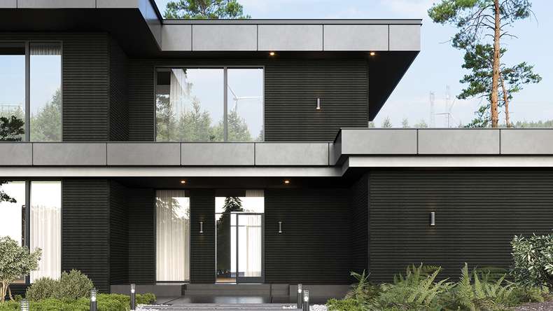 planeo LINEA Wide - WPC CoEx Fassadenverkleidung Schwarz 2900 x 181 mm