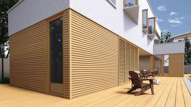 planeo LINEA Slim - WPC CoEx Fassadenverkleidung Sand 2900 x 215 mm