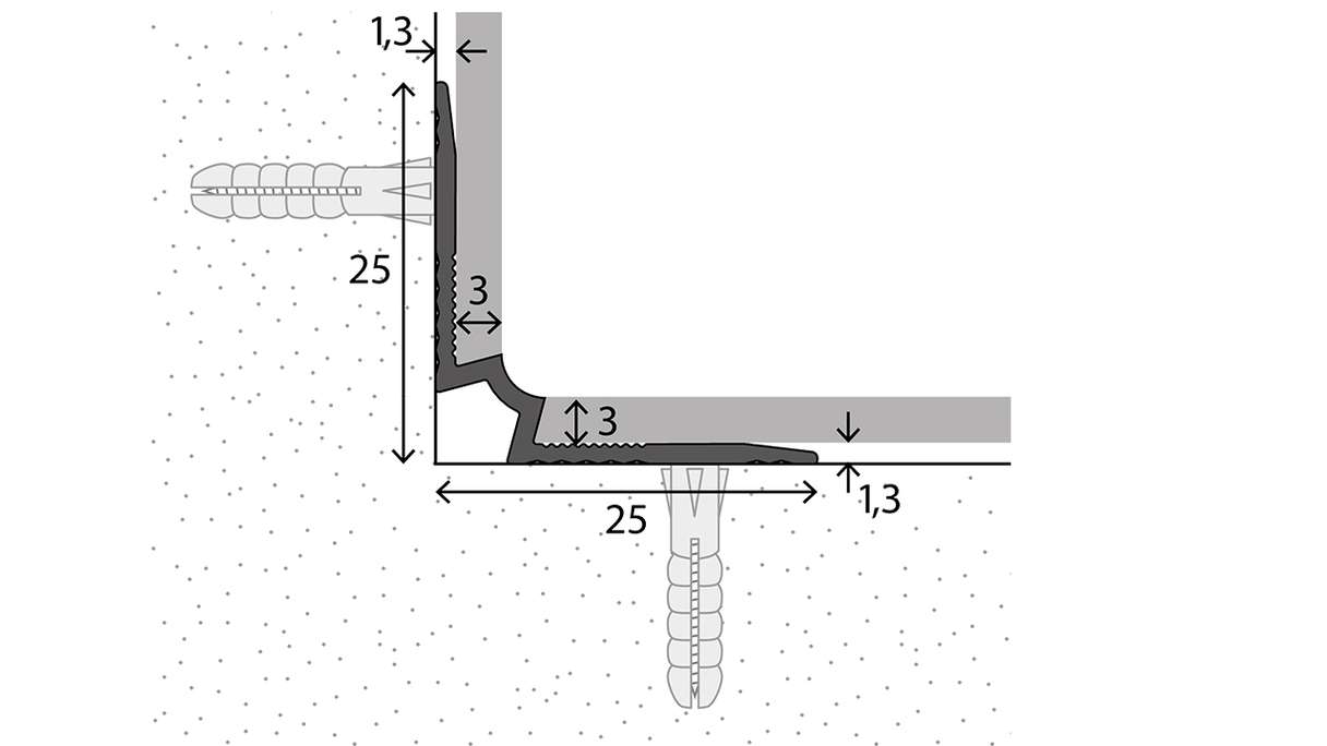 planeo Treppenkanteninnenwinkel 701 - 250 cm