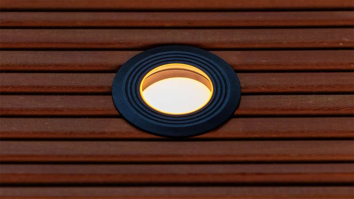 planeo Terrassenbeleuchtung 12V - LED-Einbauleuchte Onyx 60 RA - 1W 5 Lumen