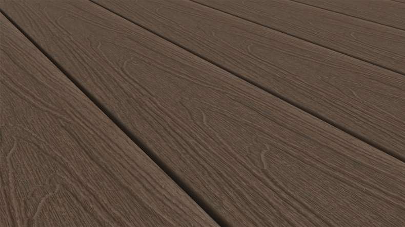 planeo WOODLine Nature - 3m WPC CoEx ummantelte Terrassendiele Verbundprofil leicht - Ipe Braun strukturiert/glatt gebürstet