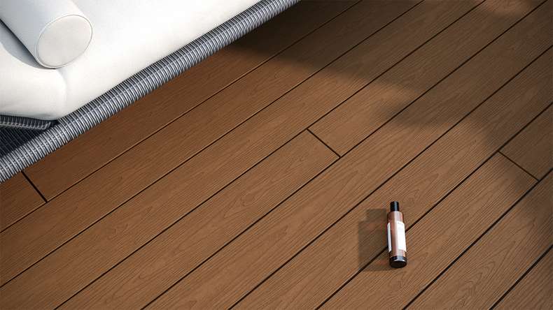 planeo CoEXWood WPC Terrassendiele Massiv ummantelt - Sand/Karamell 3.6m strukturiert