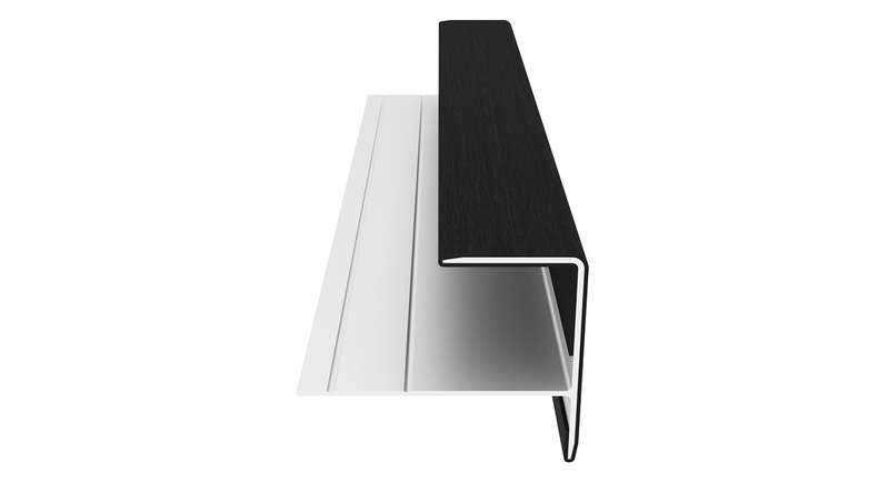 planeo LINEA - Alu CoEx Endprofil Schwarz 3000 x 74 x 61 mm
