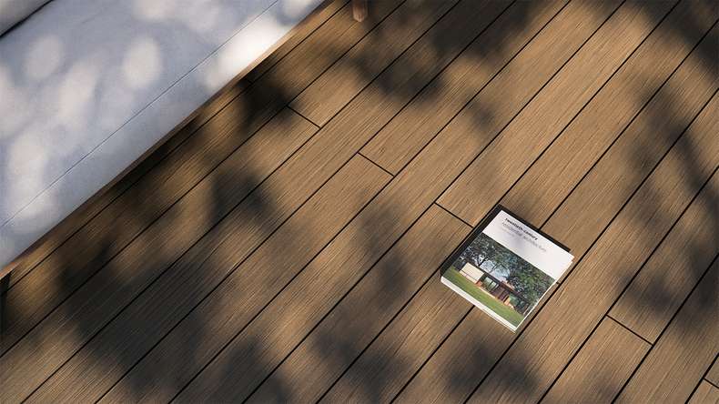 planeo AntikWood WPC-Terrasse Komplett-Set Massivdiele 4.2m (13.58m²) - Hellbraun antik gealtert
