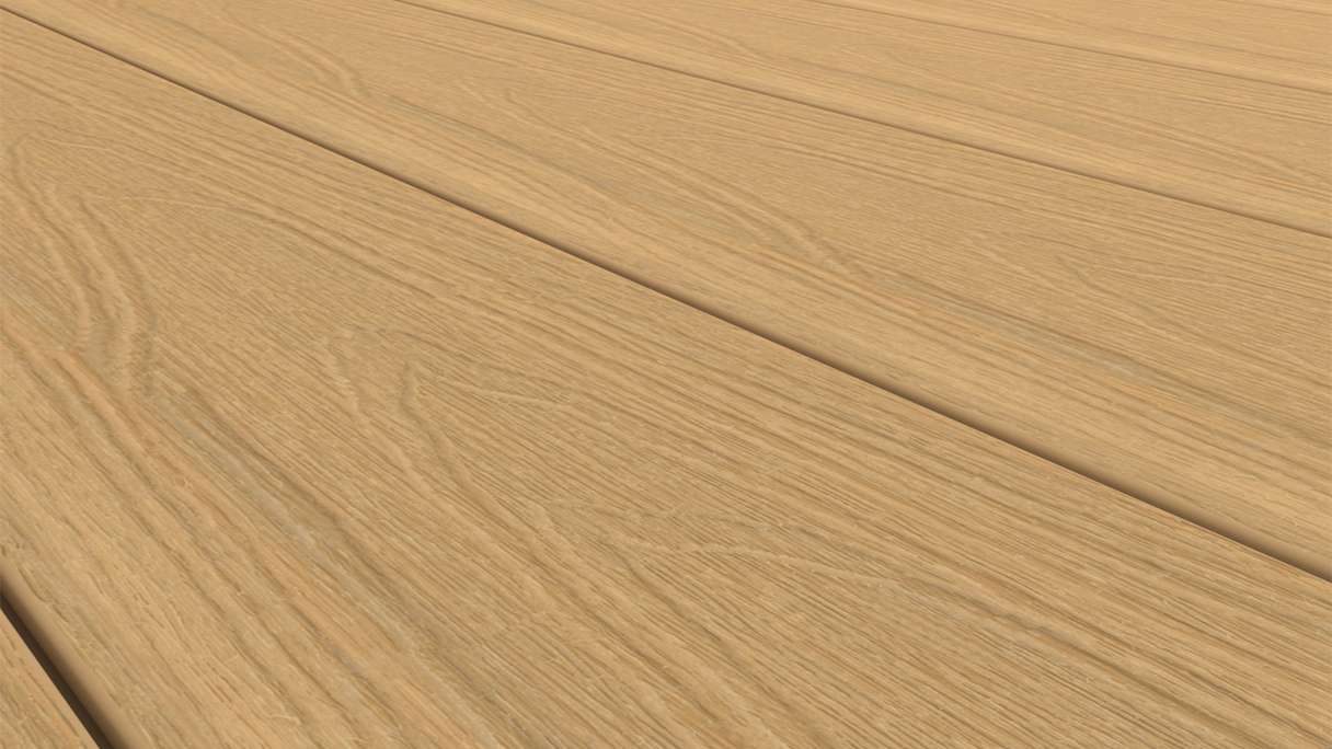 planeo MAXLine Nature - 3m WPC CoEx ummantelte XL Terrassendiele Verbundprofil leicht - Sand strukturiert/glatt gebürstet