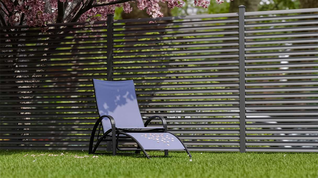 planeo Gardence Metallic Ellipse - Alu-Gartenzaun Quadratisch Anthrazit | DB703