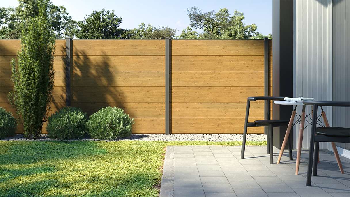 planeo Gardence Simply - PVC-Steckzaun Quadratisch Asteiche Natur