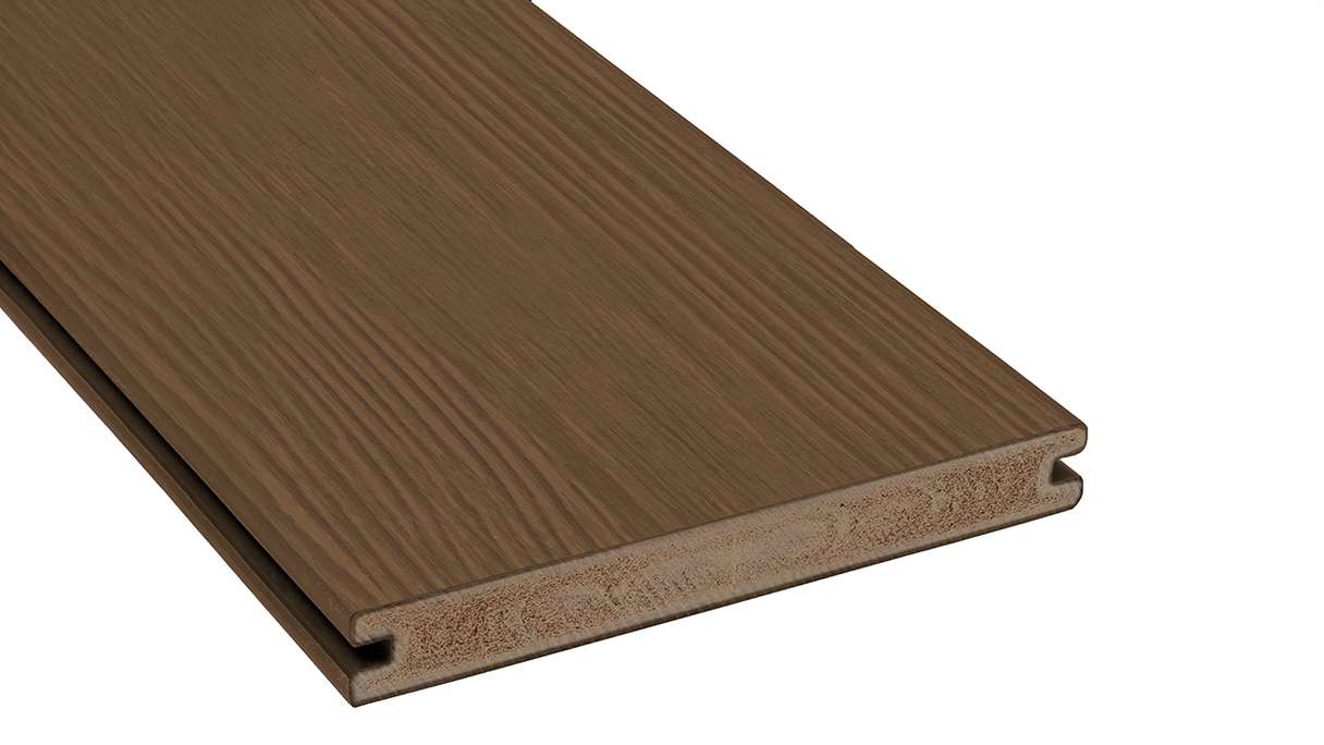 planeo Authentic Wood - BPC Terrassendiele Massiv - Chocolate Brown strukturiert