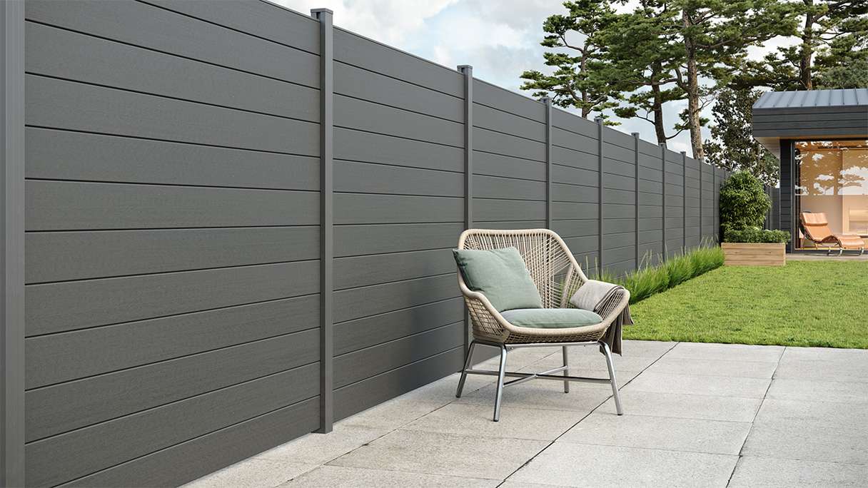 planeo Gardence Strong - BPC-Gartenzaun Quadratisch Anthrazitgrau