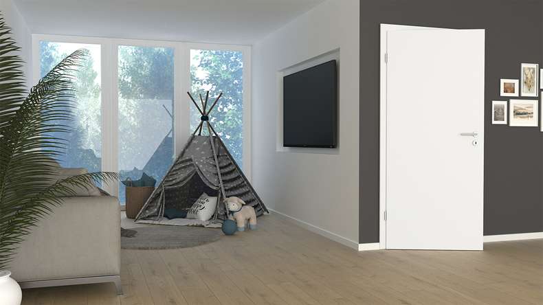 planeo Innentür PUREA Calma Weiß 9003 Designkante | CPL - 1985 x 610|735|860|985 mm