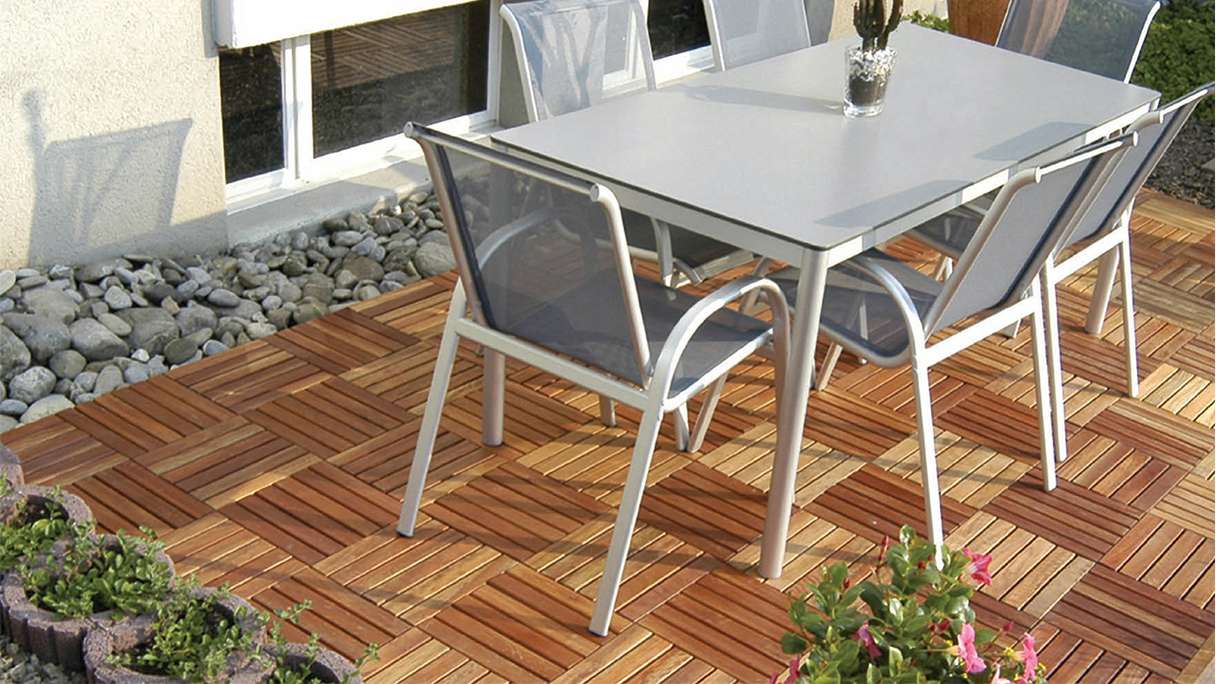 planeo Holz-Terrassenfliese Akazie 30x30 cm - 5 Stk - 0,45m²