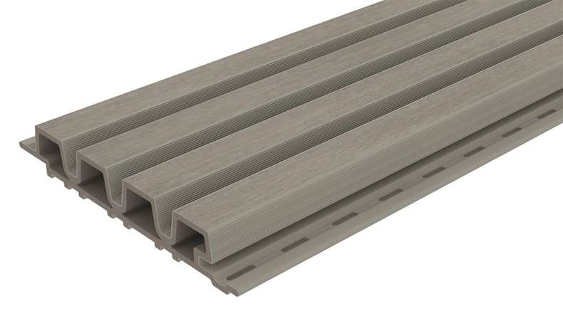 planeo LINEA Slim - WPC CoEx Fassadenverkleidung Hellgrau 2900 x 215 mm