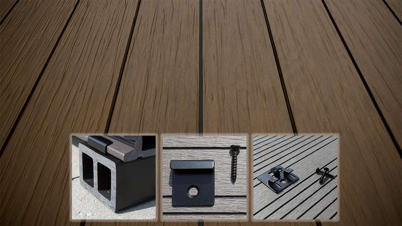 planeo AntikWood WPC-Terrasse Komplett-Set Massivdiele - Braun antik gealtert