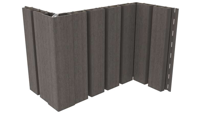 planeo LINEA Wide - WPC CoEx Fassadenverkleidung Dunkelgrau 2900 x 181 mm