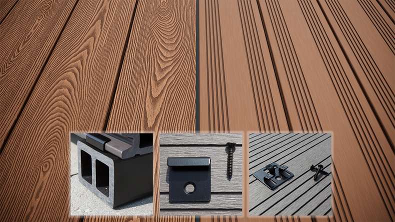 planeo SolidWood WPC-Terrasse Komplett-Set Massivdiele - Hellbraun französisch/strukturiert
