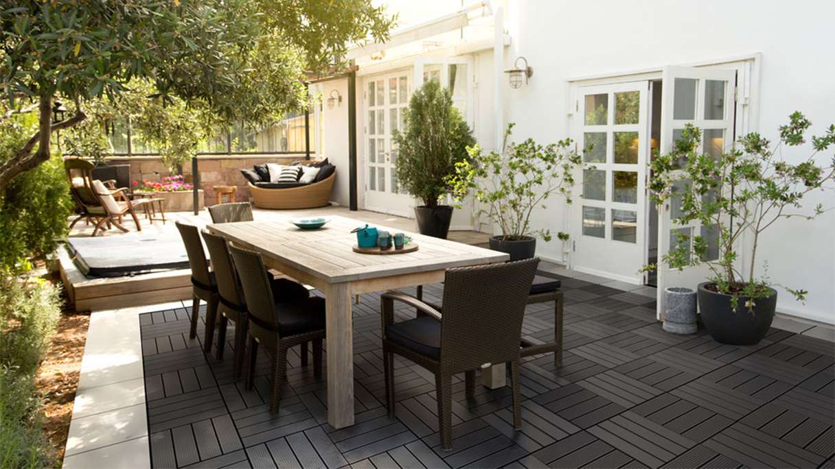 planeo WPC-Terrassenfliese anthrazit 30x30 cm - 6 Stk