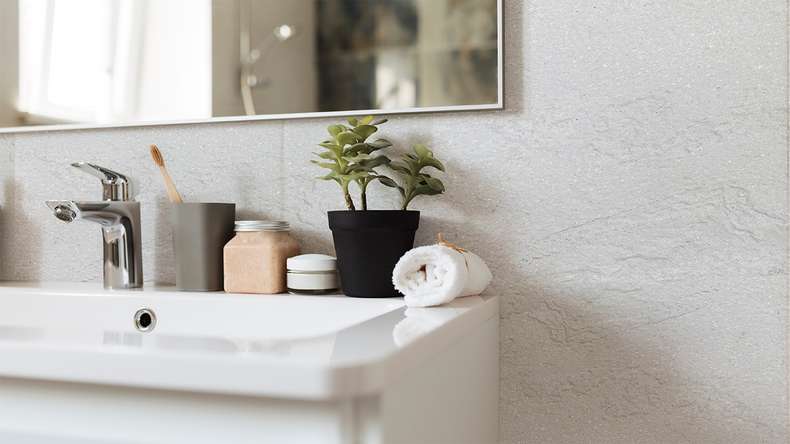 planeo EVOLITH Slate&Stone - Naturstein Wandverkleidung Crystal White 1220 x 610 mm