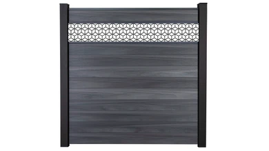 planeo Gardence Strong - BPC-Steckzaun Cube Steingrau co-ex 180 x 180 cm
