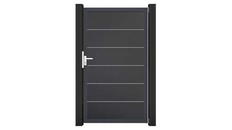 planeo Gardence Simply Premium - PVC-Universaltor Anthrazitgrau mit Alu-Rahmen 100 x 180 cm 