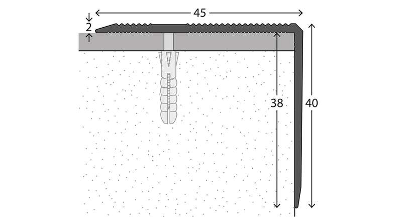 planeo Treppenkantenprofil 492 Silber 250 cm