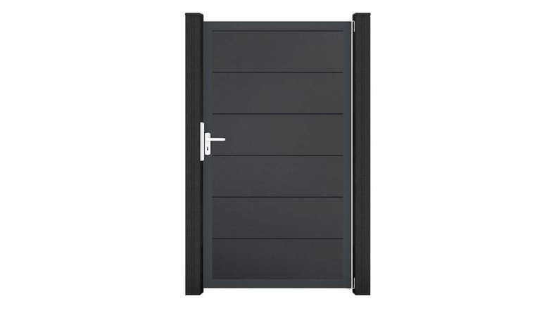 planeo Gardence Simply - PVC-Universaltor Anthrazitgrau mit Alu-Rahmen 100 x 180 cm