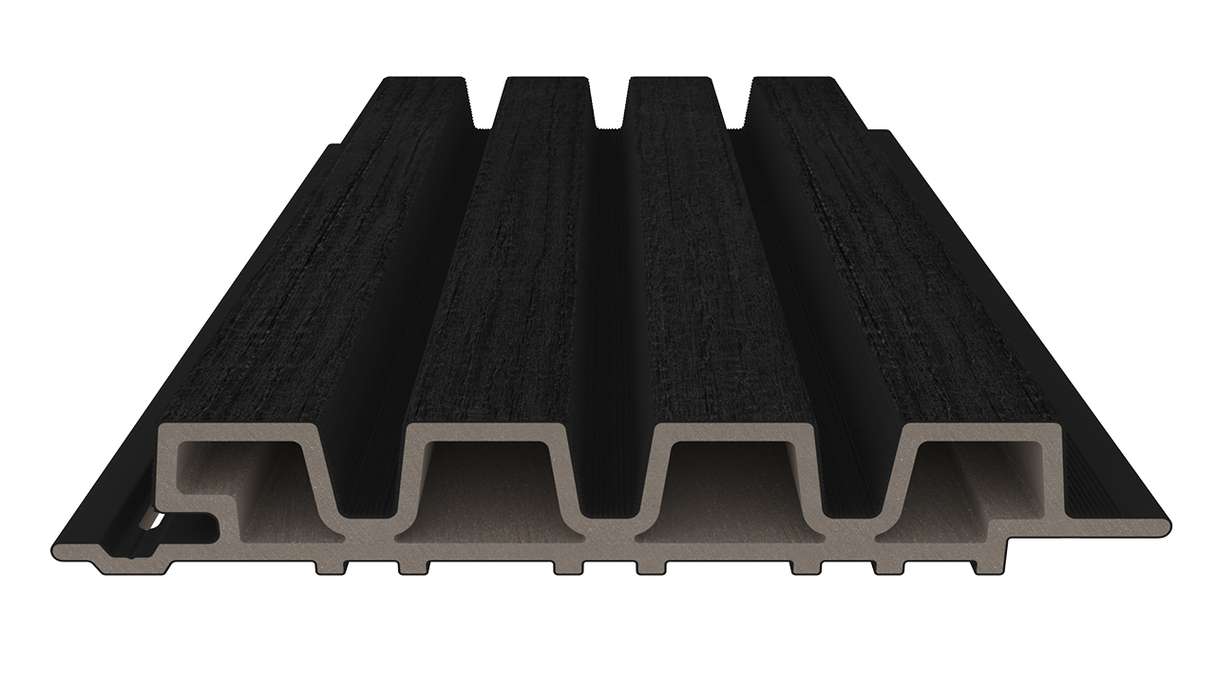 planeo LINEA Slim - WPC CoEx Fassadenverkleidung Schwarz 2900 x 215 mm