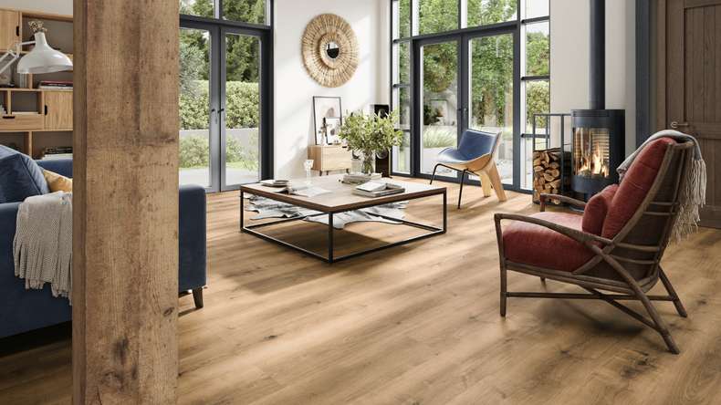 planeo Rigid Klick Vinyl - SolutionX 2in1 Eiche Naturbraun | Trittschalldämmung integr. (ECF-0086)