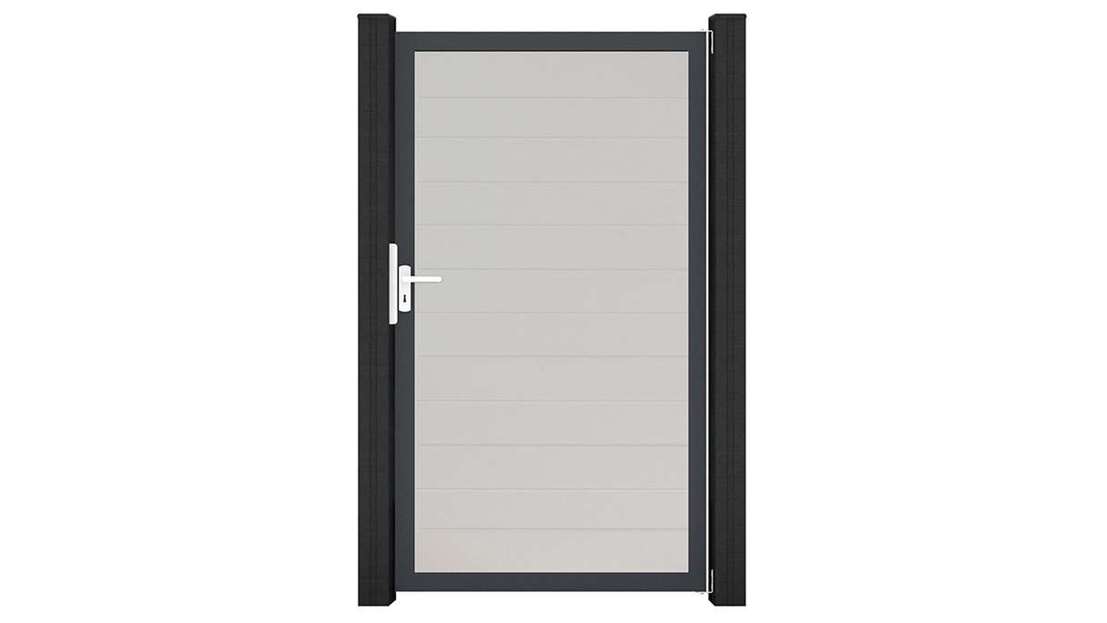 planeo Gardence Simply Small - PVC-Universaltor Weiss mit Alu-Rahmen 100 x 180 cm