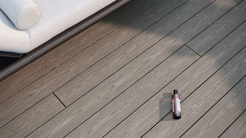 planeo CoEXWood WPC-Terrasse Komplett-Set Massivdiele 3m (23.81m²) - Anthrazitgrau/Graubraun strukturiert