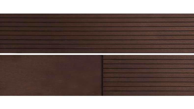 planeo Holzterrasse Massivdiele Bambus Dunkel glatt/fein genutet - 1850 x 137 x 20 mm