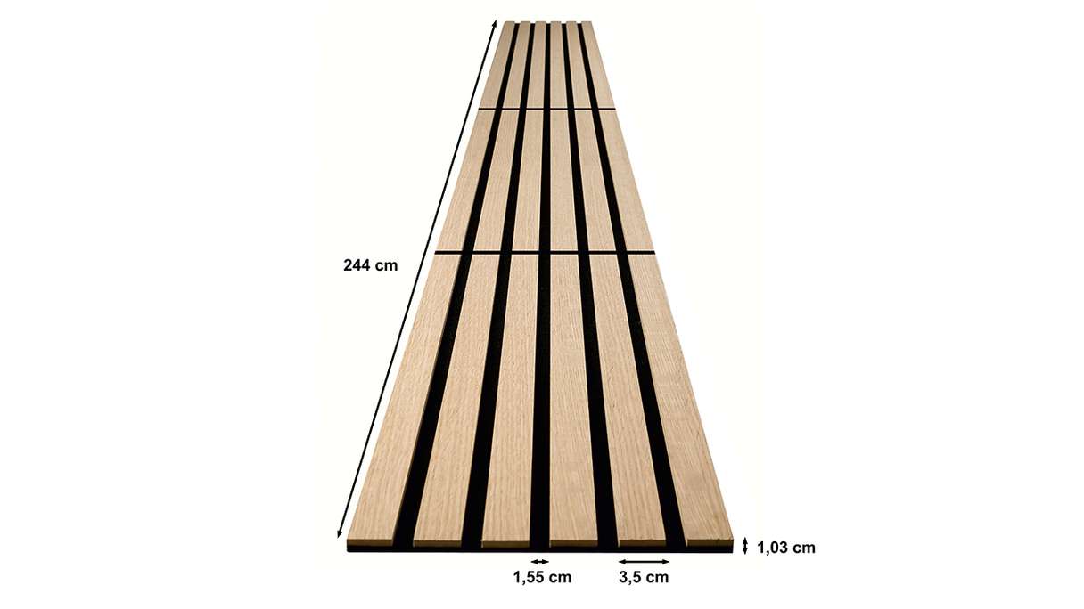 Skaben Akustikpaneele SilentWall Compact - Eiche Hellbraun - 244 x 30,5 cm