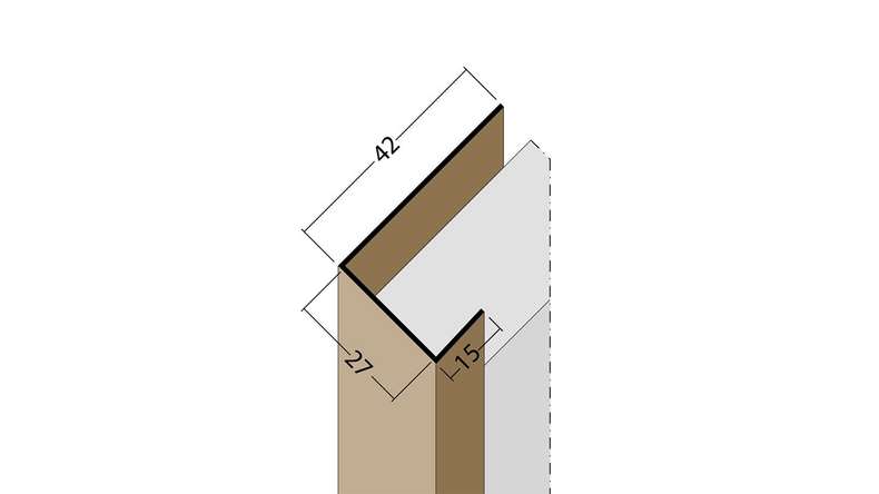 planeo Protect Abschlussprofil - AP 27mm Aufnahme 2500mm Länge schwarz