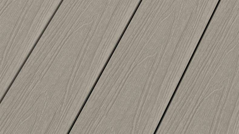planeo WOODLine Nature - 3m WPC CoEx ummantelte Terrassendiele Verbundprofil leicht - Hellgrau strukturiert/glatt gebürstet