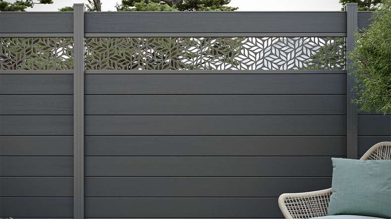 planeo Gardence Strong - BPC-Gartenzaun Quadratisch Anthrazitgrau