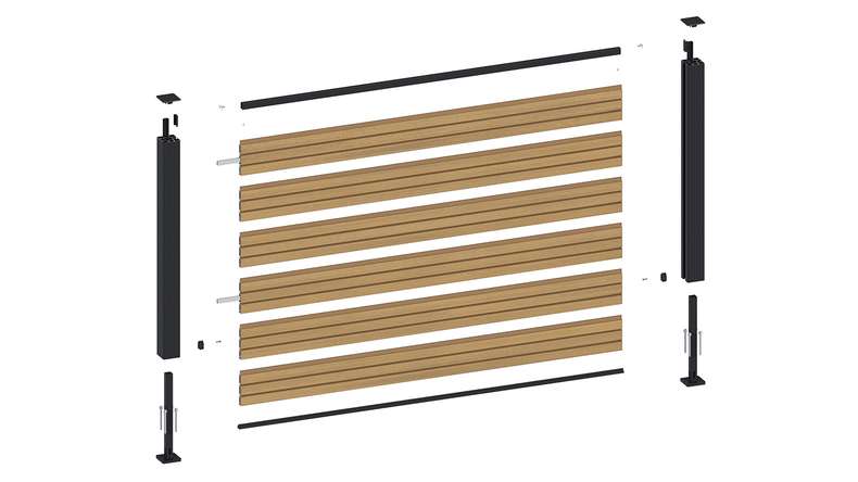 planeo LINEA - WPC CoEx Rhombus Vorgarten Steckzaun Sand 180 x 90 cm