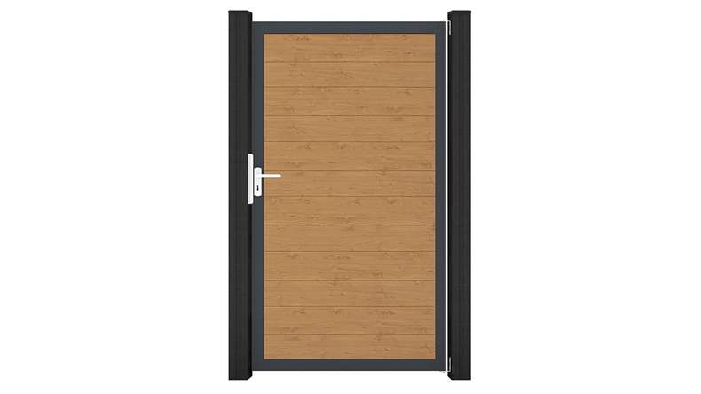 planeo Gardence Simply Small - PVC-Universaltor Asteiche Natur mit Alu-Rahmen 100 x 180 cm