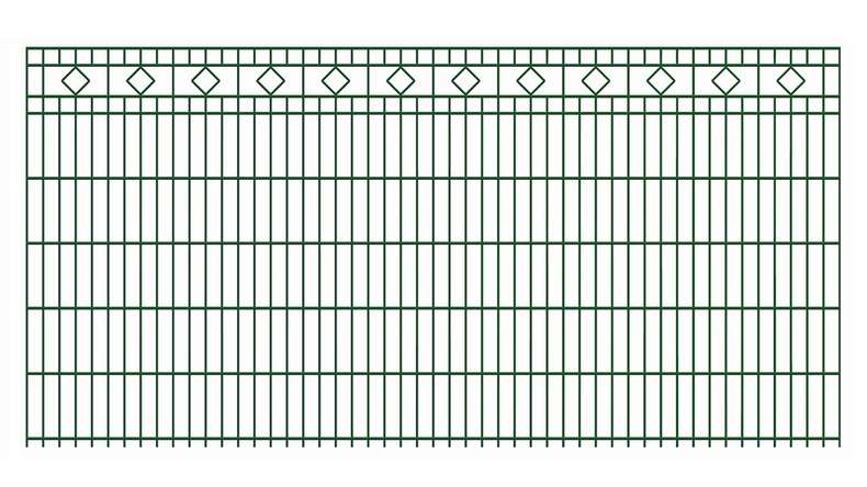 planeo Doppelstab Schmuckzaun Karree 6/6/6 RAL 6005 Moosgrün Höhe 1230 mm