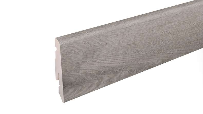 planeo Sockelleiste SolutionX 2in1 - 2400 x 14 x 58 mm Eiche Grau (SL0088)