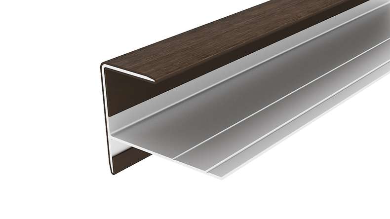 planeo LINEA - Alu CoEx Endprofil Ipe Braun 3000 x 74 x 61 mm