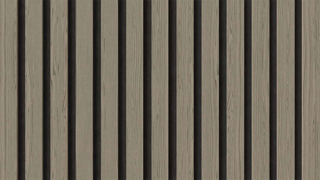 planeo Akustikpaneele - Graueiche 2480 x 600 x 21.5 mm | schwer entflammbar Brandschutz Klasse B